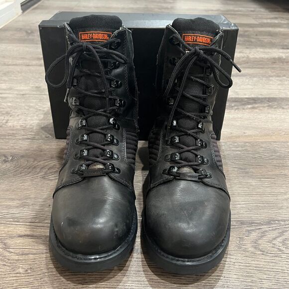 Harley Davidson Leather Waterproof Motorcycle Boots Black FXRG5 FXRG-5 Mens 11.5 - Picture 2 of 12